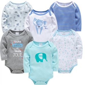 Kavkas Baby Boys Girls Bodysuit 6 PCS 3 PCS Long Sleeve 100% Cotton Baby Clothes 0-12 months Newborn body bebe Jumpsuit Clothing