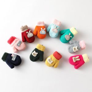 Cartoon Kids Mittens Winter Warm Soft Kids Baby Girls Boys Gloves Knitted Children Toddler Mitten Christmas Baby Girl Accesories