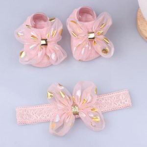 2/3 Pcs/Set Cute Baby Girl Headband Socks Set Lace Bows Newborn Turban Elastic Headbands Hairband For Girl Baby Hair Accessories