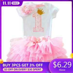 Dress for Girl Baby Christening Gown First 1st Birthday Party Girl Baby Clothing Toddler Summer Clothes Infant Vestido Infantil