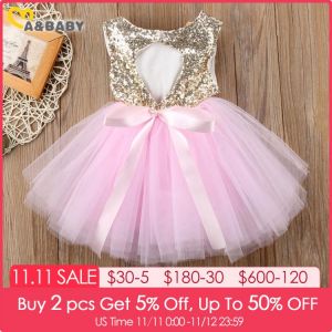 Princess Kids Baby Dress For Girls Fancy Wedding Dress Sleeveless Sequins Party Birthday Baptism Dress For Girl Summer Dresses