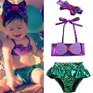 Toddler Baby Girls Kids Mermaid Bikini Set Summer Beach Swimwear Swimsuit Bathing Suit Bikini  Costume