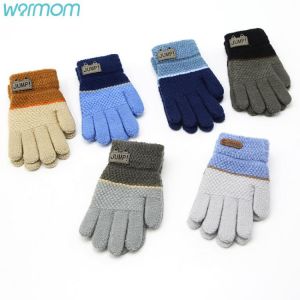 Warmom for 4-7Y Children's Gloves Winter Warmth Thickened Full Finger Gloves Kid Student Mittens for Winter Sports Skiing Glo