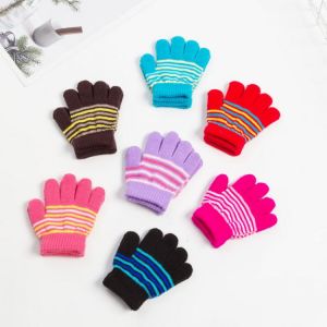 Children Winter Knitted  Winter Warm Thicken Gloves Children Cute Mittens Imitation Full Finger Gloves for 1-5Y Wholesale