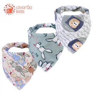 Civarua Kids Baby Bandana Drool Bibs 100% Organic Cotton Bibs for Boys & Girls, Super Soft Absorbent Feeding Bibs Newborn Bibs