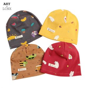 Spring Autumn Thin Baby Hat Beanie Children Girls Cartoon Animals Print Cotton Hats Newborn Kids Caps Baby Boy Beanies Bonnet