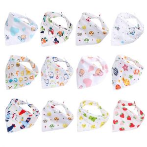 10pc/Lot 100% Cotton Triangle Head Scarf Boy Kerchief Girl Babador Bandana Dribble Bib Baby