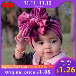 New Velvet Baby Headband Turban Big Bowknot Baby Girl Headband For Newborn Bow Hair Band Children Kid Head Wrap Hair Accessories