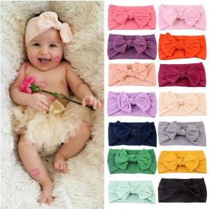 One Size Newborn Bow Headwrap Baby Girl Headband Nylon Bow Knot Baby Hair Band Infant Hair Elastic Turban Kids Hair Accessories