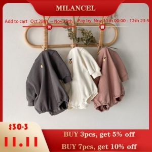 MILANCEL 2021 Autumn New Baby Bodysuits Toddler Girls Lemon One Piece Cute Boys Jumpsuits