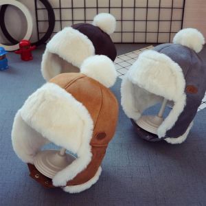 New Baby Boys Girls Hat Kids Children Ear Flap Muff Winter Warm Plush Cotton Cap Outdoor Lei Feng Cap Beanie Gifts Hat 2-3 Years
