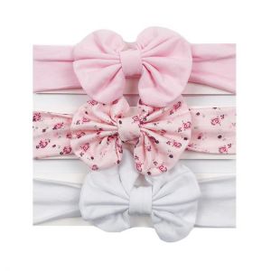 3 Pcs/Set Floral Bows Baby Headband Dot Bowknot Baby Girl Headbands Cotton Newborn Hair Band Baby Girl Hair Accessories