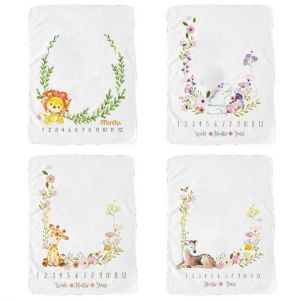 Baby Monthly Record Growth Milestone Blanket Swaddle Wrap Photography Prop Cloth