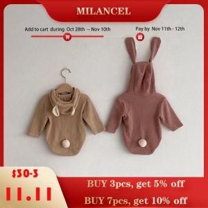 MILANCEL 2021 newborn baby clothes bunny ear infant girls bodysuit cute baby boys clothing rabbit baby outfit