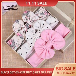 3 Pcs/Set Printed Baby Headband Elastic Bows Newborn Kids Turban Dot Headbands Hair Band For Girls Baby Hair Accessories No Box