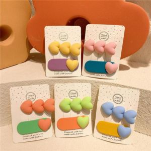 Korean Style Hair Pins Baby Girls Hair Accessories Children Hair Grips Barrettes Kid Hairpin  Cartoon Heart Shape Hair Wear 2PCS
