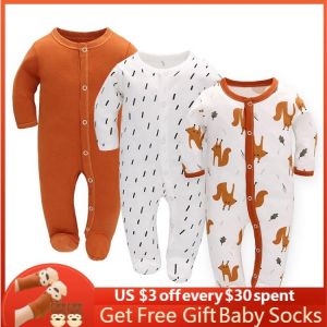 3pcs/lot Babi Boy Clothes for Newborn Cotton Babi Jumpsuit Winter Rompers Overall Cotton Long Sleeve Clothing Toddler Roupas