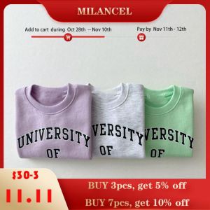 MILANCEL Baby Hoodies Toddler Boys Sweatshirts Toddler Girls Clothes Letter Print Infant Hoodies