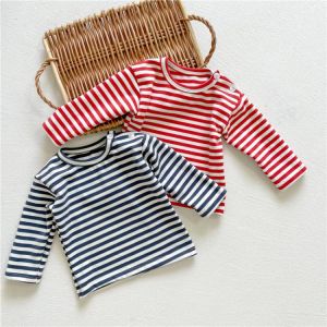baby Kids Fashion Striped Cotton T-shirt Long Sleeve Infant Boys Girls Warm Pullover Tops Autumn Winter Clothes For Newborns