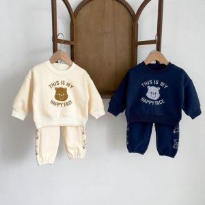 Newborn Clothing 2021 Boys Casual Sweatshirts Infant Girls Winter Keep Warm Cute Little Bear Jacket Coat+Pants Two-piece Suit