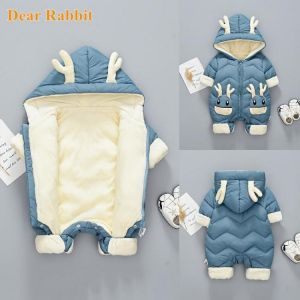New born Warm Baby coat Winter Hooded mantle Rompers Thick Outfit Jumpsuit Overalls Snowsuit Children Boys Clothing kids clothes