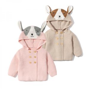 Baby Knitted Jacket Infant Babies Clothes Cute Cartoon Cardigan Long Sleeve Hooded Coat 0-2Y Girls/Boys Jackets Milamiya Clothes