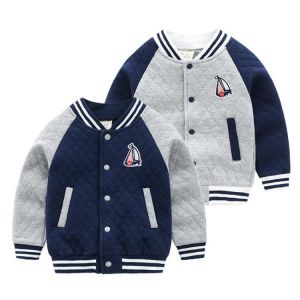 Baby Boys Jackets Splicing Toddlers Baseball Coat Children Sport Clothes Grey Casual Cardigan Top Spring/Fall Kids Boys' Wear
