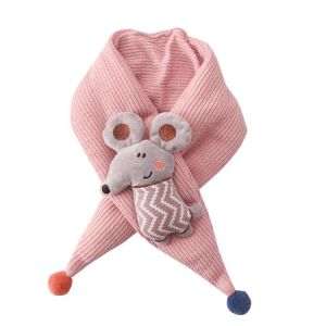 Kids Cartoon Knit Scarves Kids Collar Thickening Scarf Baby Boys And Girls Winter Knitted Clothes Cartoon Animal Shawls Scarves