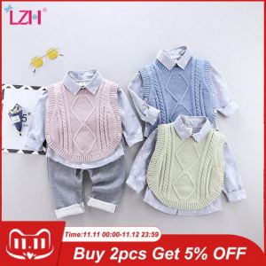 all in one place ילדים ותינוקות LZH 2022 Autumn Winter Casual Baby Boys Clothing Long-sleeve Shirt Sweater Vest Trousers 3Pcs Kids Suit Baby Clothes 0-4 Years