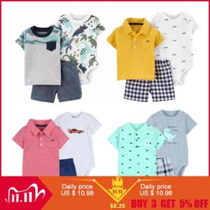 Orangemom 2021 New Summer Baby Set 3 Pcs Baby Boy Outfit Pure Cotton Toddler Boy Clothes 0-2 Year Old Infantil Roupa Menina Wear