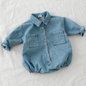 Celveroso Baby long sleeve Rompers Autumn cotton jean Newborn Baby Clothes Girls Boys casual Jumpsuit Kids Baby Outfits Cloth