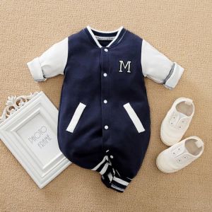 TONSEN Newborn 0-2Y Baby Boys Clothe Leisure One-Piece Cotton Infant Spring Autumn Long-Sleeved Outdoor Romper