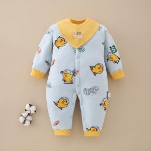 Children Clothes 100% Cotton Baby Boys And Girls Jumpsuit Clothing Autumn And Winter Thickening Kids Warm Long Sleeve Romper
