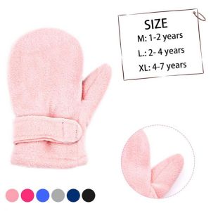 Toddler Infant Winter Mittens Lined with Fleece Easy-on Baby Boy Girls Warm Thick Gloves Outdoor Hand Warmers