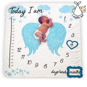 KLV 1PC Infant Baby Photo Blanket Photography Prop Backdrop Cloth Wing Calendar Printed Newborn Boys Girls Photos Accessories