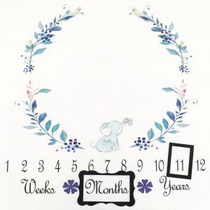 Elephant Newborn Baby Milestone Blankets Photo Props Background Picture Mats Backdrop Cloth Photography Accessories Girls Boys