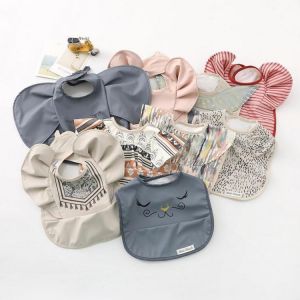 Baby Cotton Bib INS Nordic Style Angel Feed Pocket Burp Girl Boy Infant Saliva Towel Decorative Dot Print Bibs Cloths New