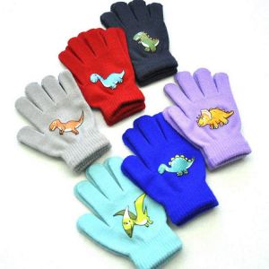 Cartoon Dinosaur Children's Warm Gloves Winter Gloves for Kids Full Finger Kids Gloves Warm Outdoor Child Baby Mittens Knit 2