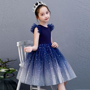 3-12Y Girls Clothes New Summer Princess Dresses Flying Sleeve Kids Dress Unicorn Party Girls Dresses Children Clothing