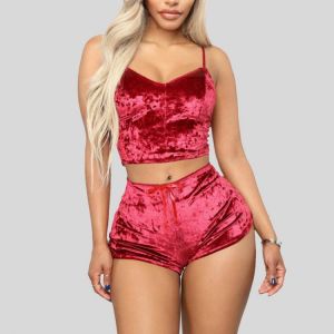 2021 2 Pieces Bra Sets Velvet Sexy Underwear Lingerie Sets Ladies Intimates Tops And Pants Sleepwear  Sets Clothing DropSHIP