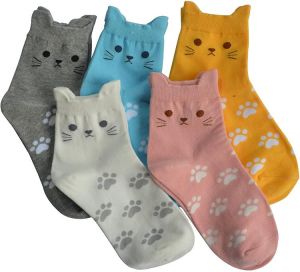 Jeasona Women's Fun Socks Cute Cat Animals Funny Funky Novelty Cotton Gifts