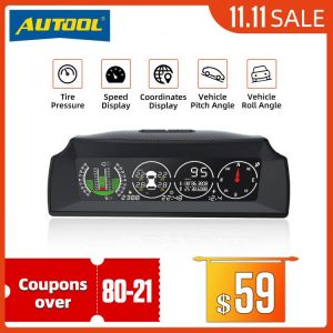 AUTOOL X91 GPS HUD TPMS Car Smart Driving Multi-function Balance Instrument Accessories Auto Speed Slope Meter Inclinometer