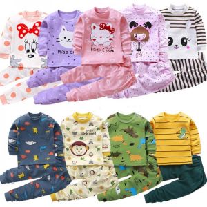 Children Pajamas Baby Clothing Set Kids Unicorn Cartoon Sleepwear Autumn Cotton Nightwear Boys Girls Animal Pyjamas Pijamas Set