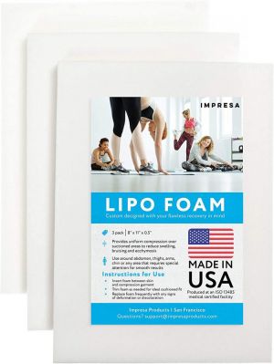 IMPRESA [3 Pack] Lipo Foam - Post Surgery Liposuction Foam for Use with Post Liposuction Surgery Compression Garments – Made in 
