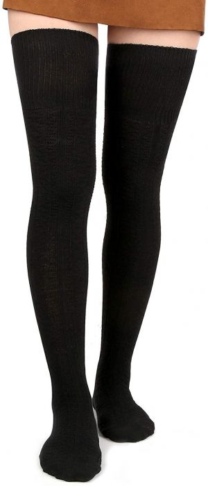 Women Thigh High Socks Extra Long Cotton Knit Warm Thick Tall Long Boot Stockings Leg Warmers