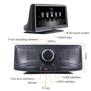 Best 3G 8" IPS Car GPS Navigator DVR Camera Android 5.1 DVR video Recorder 1080P HD Dash Cam Night Vision With Rear view Came