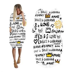 Midi Street Style Dress Shirt Woman 3d Printing Fashion Pocket Harajuku Long Sleeve Casual Dresses Womens Plus Size Clothes Robe
