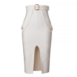 2021 Fashion Spring Front Slit With Belt Skirt Office Ladies Bandage Skirt Package Hip Pencil Jupe Femme Wrap Skirts Clothes