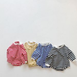 Autumn Toddler Boys Girls Striped Bodysuit Newborn Baby Girls Long Sleeve Jumpsuit Kids Boys Cotton Casual Clothing