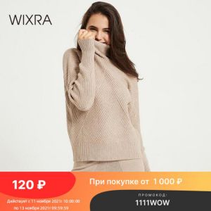 Wixra Womens Sweater Sets Turtleneck Long Sleeve Stretch Sweaters Pullovers+Drawstring Pants 2 Pieces Suits Winter Costume